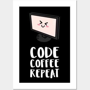 code coffee repeat Posters and Art